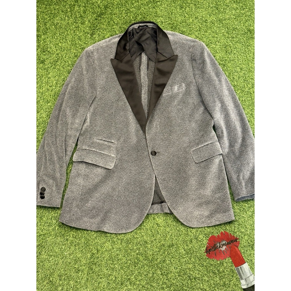 Johnnie-O Blazer Sport Coat Mens 46R Gray Jacket 1 Button Single Breast Preppy